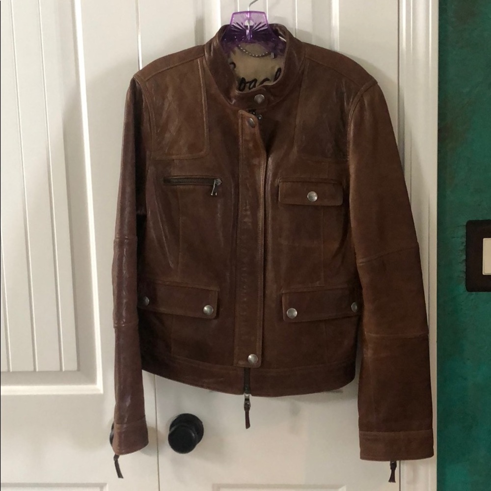 Coach leather bomber jacket